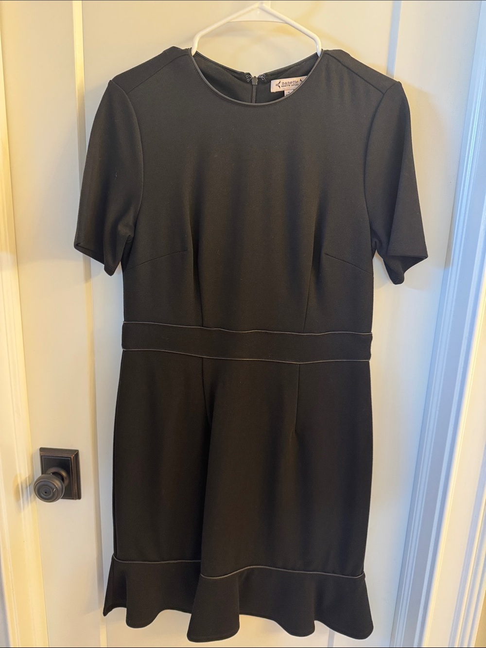 Nanette Lepore Black Short-Sleeve Flounce-Hem Dress